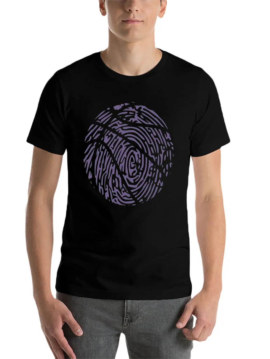 Basketball Player Fingerprint Passion - Creative Essential Cotton Tee For Daily Outfits – Unisex Style