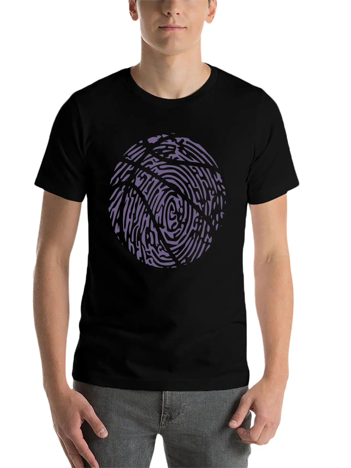 Basketball Player Fingerprint Passion - Creative Essential Cotton Tee For Daily Outfits – Unisex Style