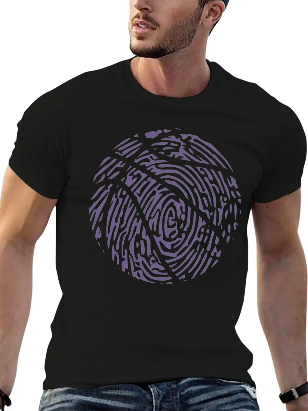 Basketball Player Fingerprint Passion - Creative Essential Cotton Tee For Daily Outfits – Unisex Style