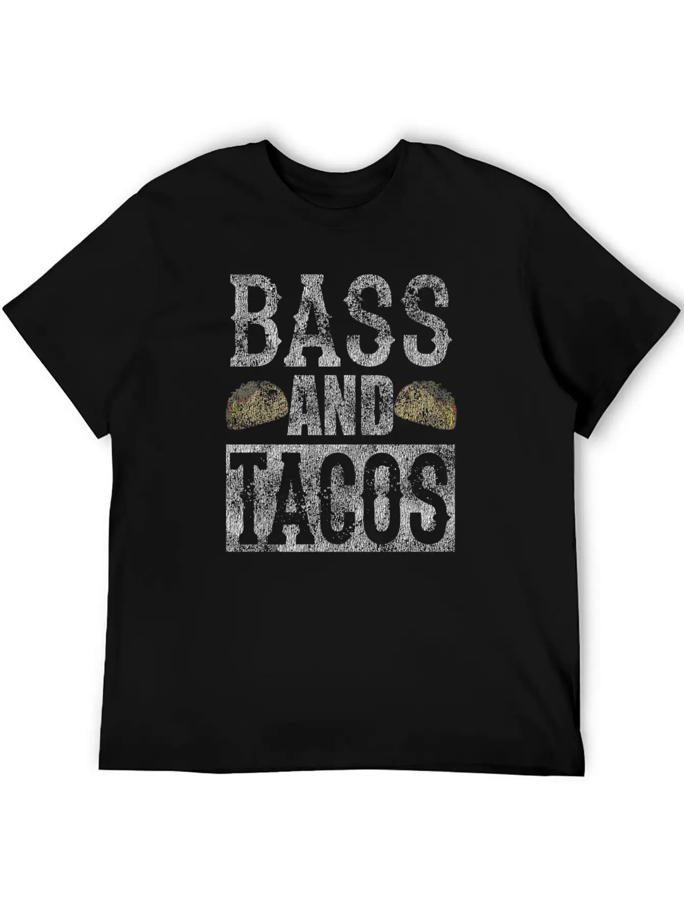 Bass And Tacos Funny Taco Bass Guitar Distressed T Modern Fit Casual T-Shirt – Clean And Versatile Design