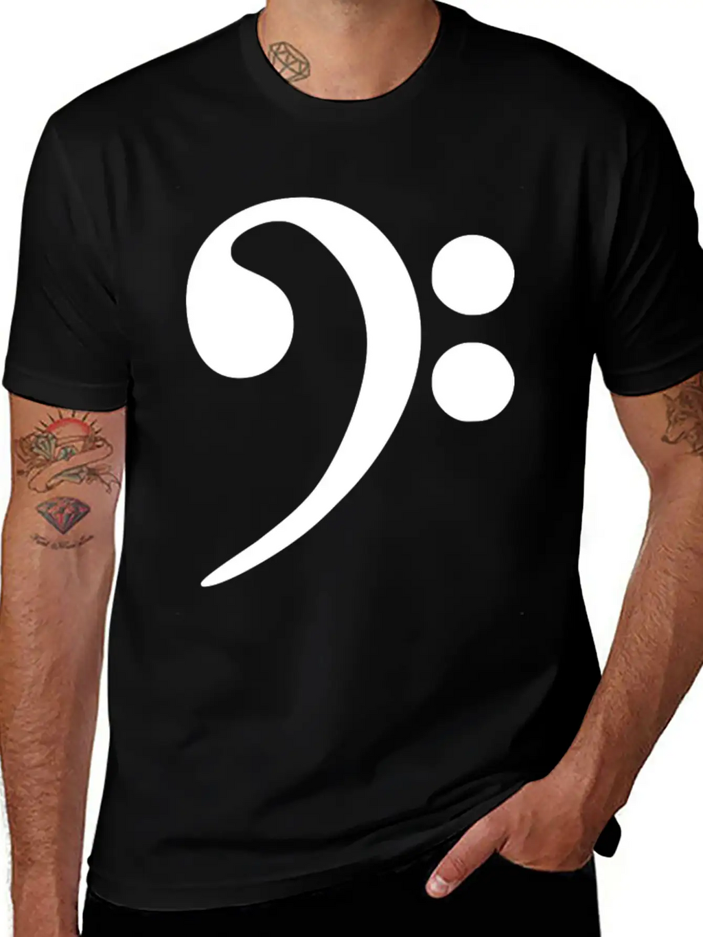Bass Cleff Funny Stylish Everyday T-Shirt – Unisex Basic Cotton Tee