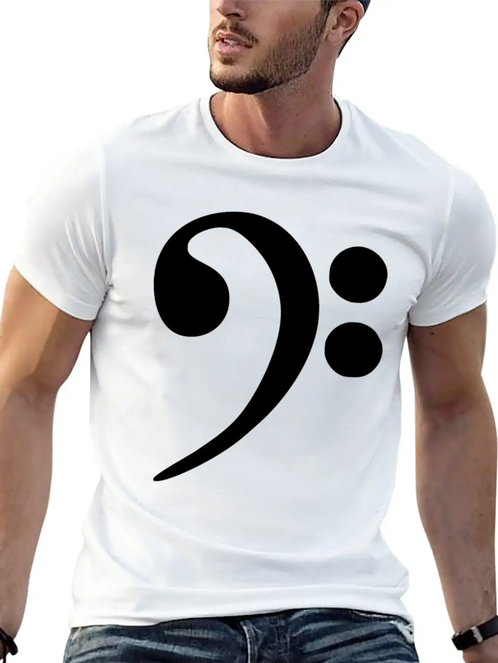 Bass Cleff Funny Stylish Everyday T-Shirt – Unisex Basic Cotton Tee
