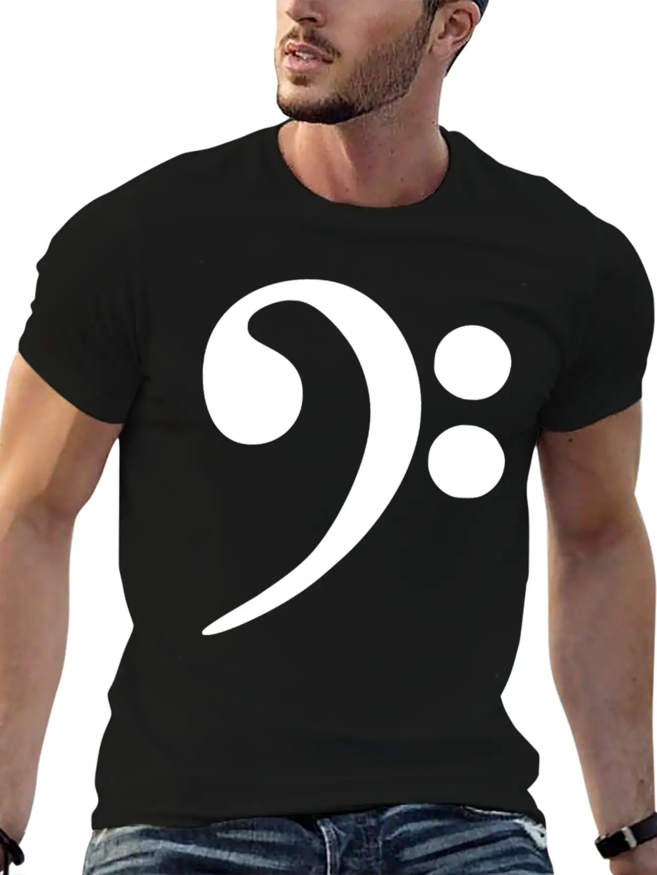 Bass Cleff Funny Stylish Everyday T-Shirt – Unisex Basic Cotton Tee