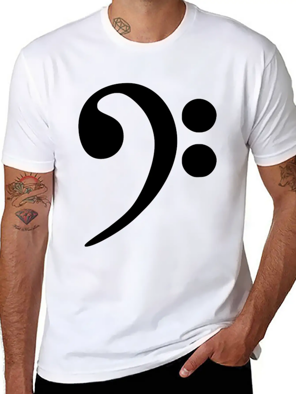 Bass Cleff Funny Stylish Everyday T-Shirt – Unisex Basic Cotton Tee