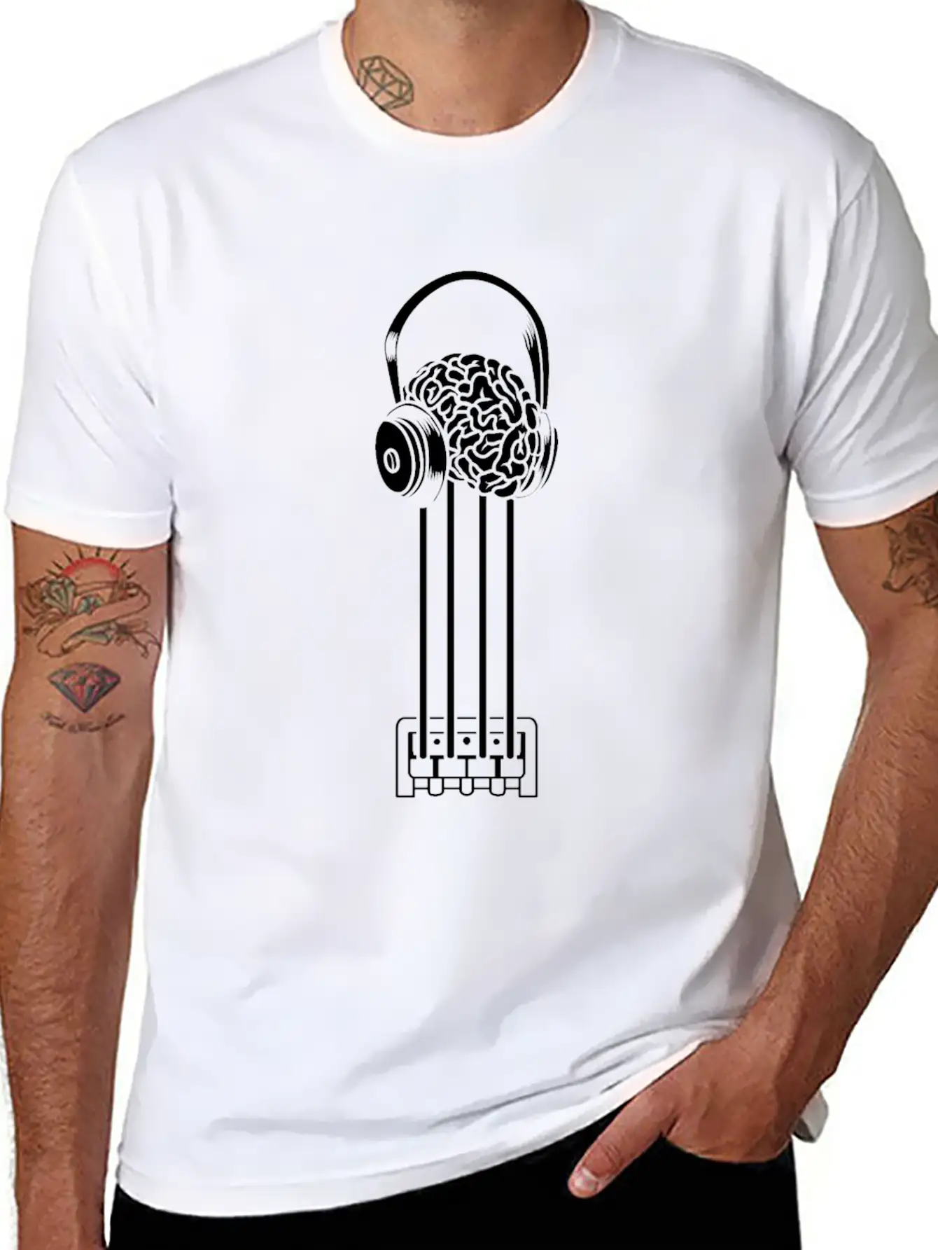 Bass Guitar Bassist Brain Essential Cotton Tee For Daily Outfits – Unisex Style