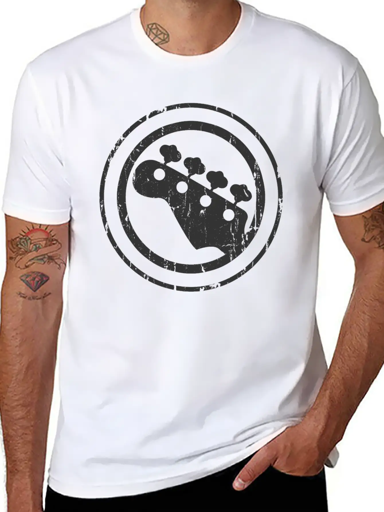 Bass Logo - Bassist Gift Essential Cotton Tee For Daily Outfits – Unisex Style
