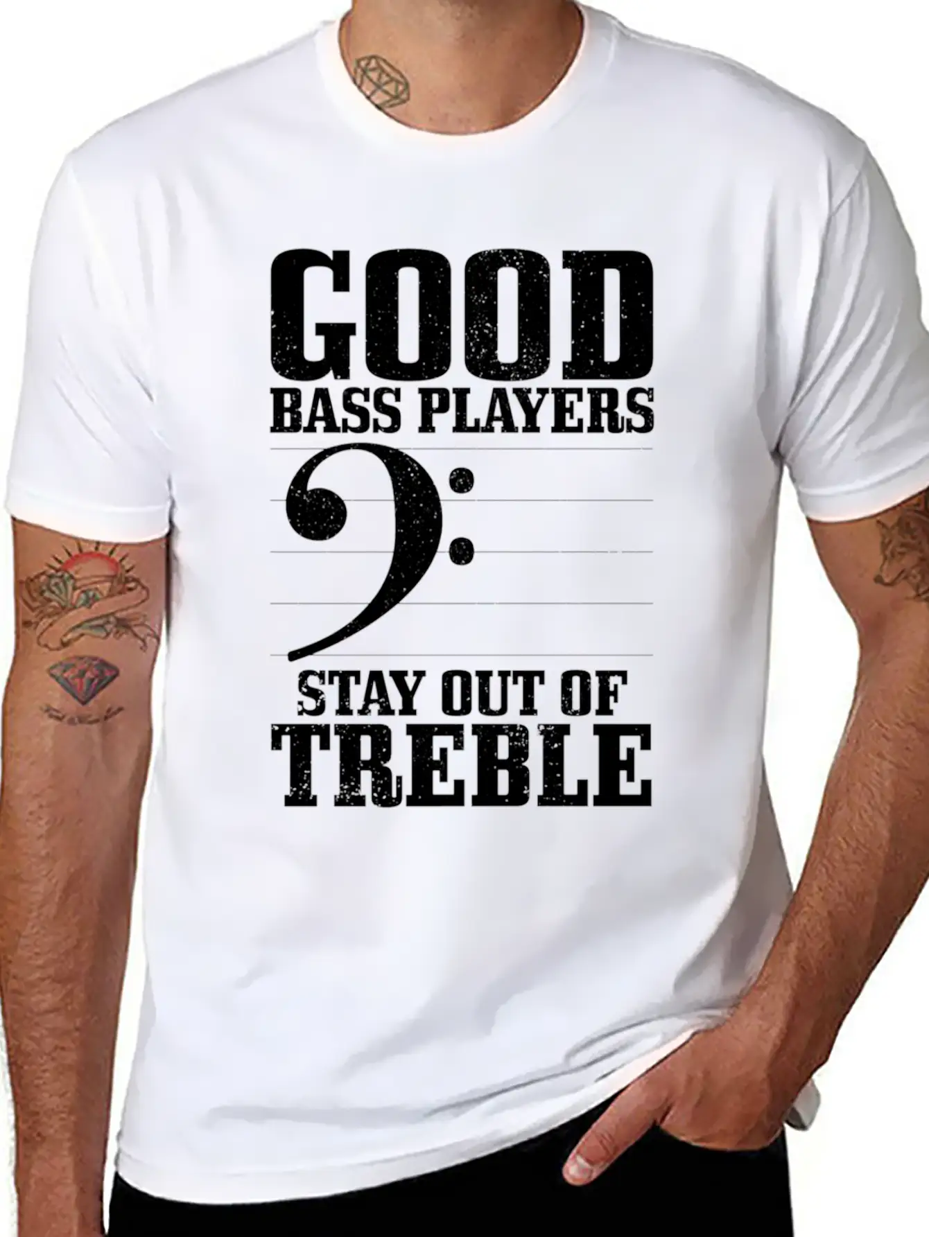 Bass Players Stay Out Of Treble Bassist Classic Cotton Tee – Unisex Comfort For Any Season