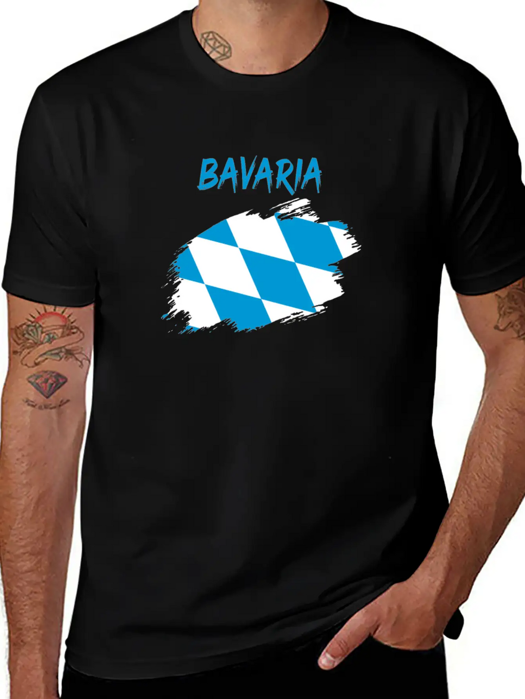 Bavaria Bavarian Flag Banner Rhombus Stylish Everyday T-Shirt – Unisex Basic Cotton Tee