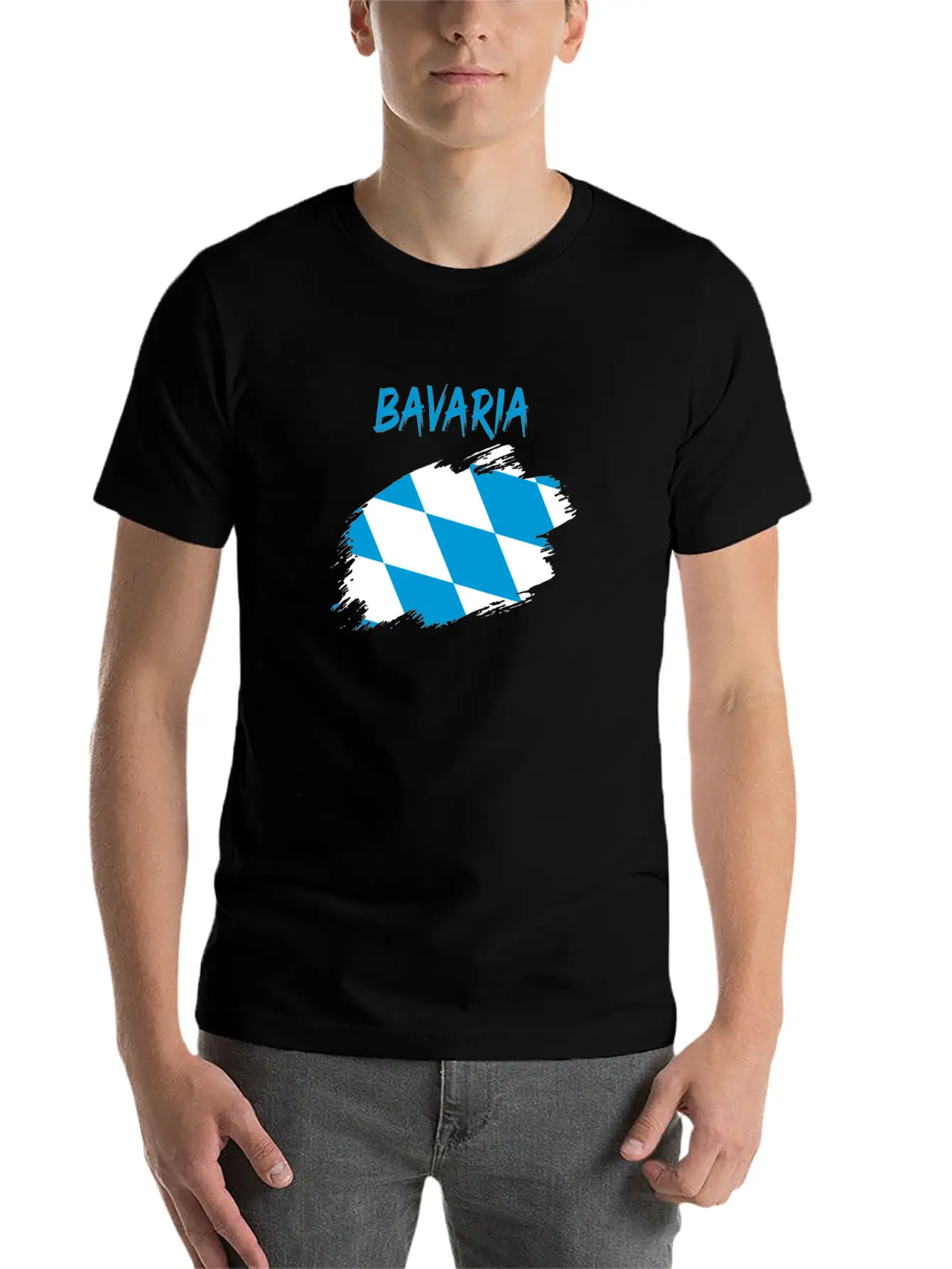 Bavaria Bavarian Flag Banner Rhombus Stylish Everyday T-Shirt – Unisex Basic Cotton Tee