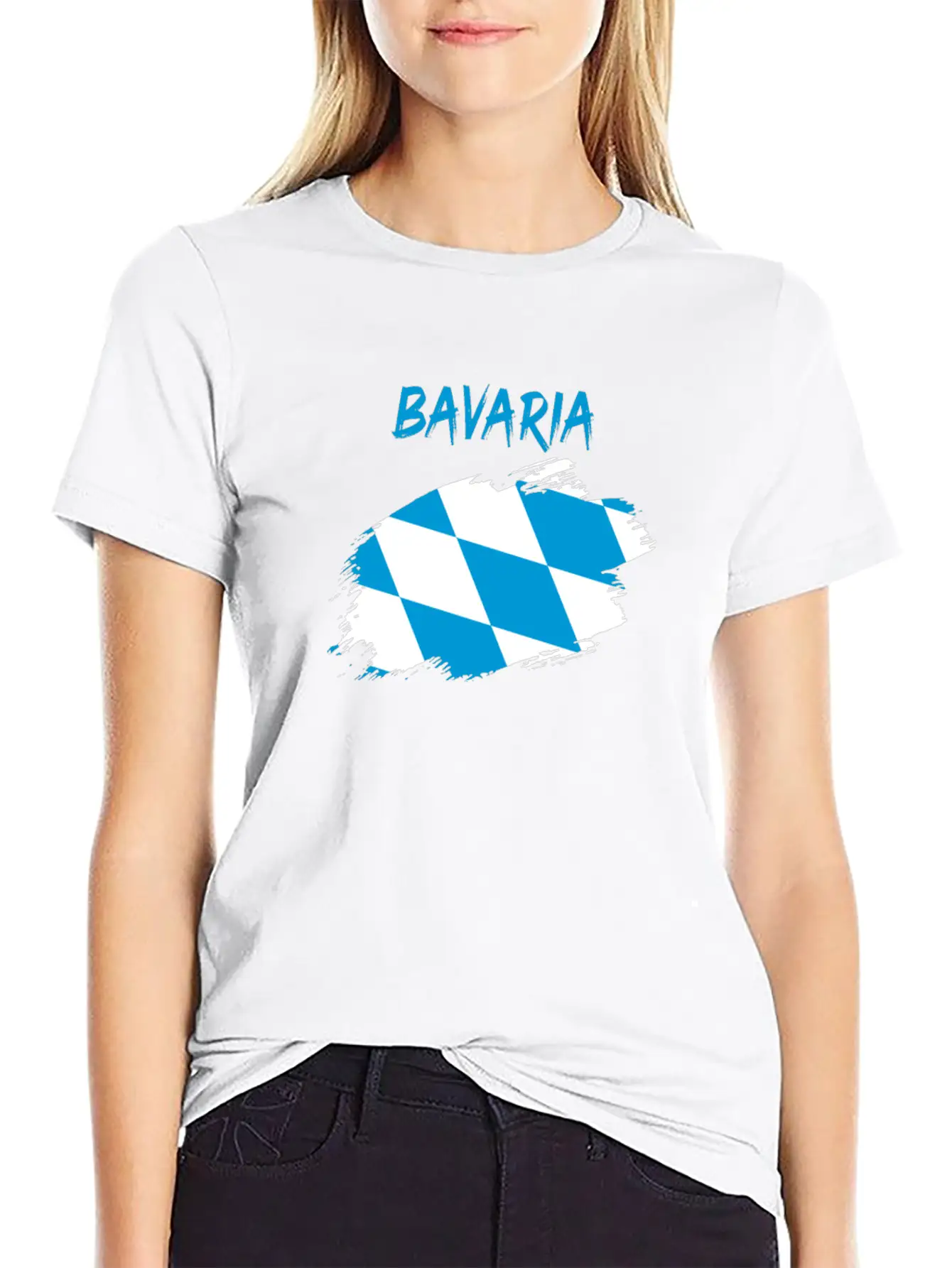 Bavaria Bavarian Flag Banner Rhombus Stylish Everyday T-Shirt – Unisex Basic Cotton Tee