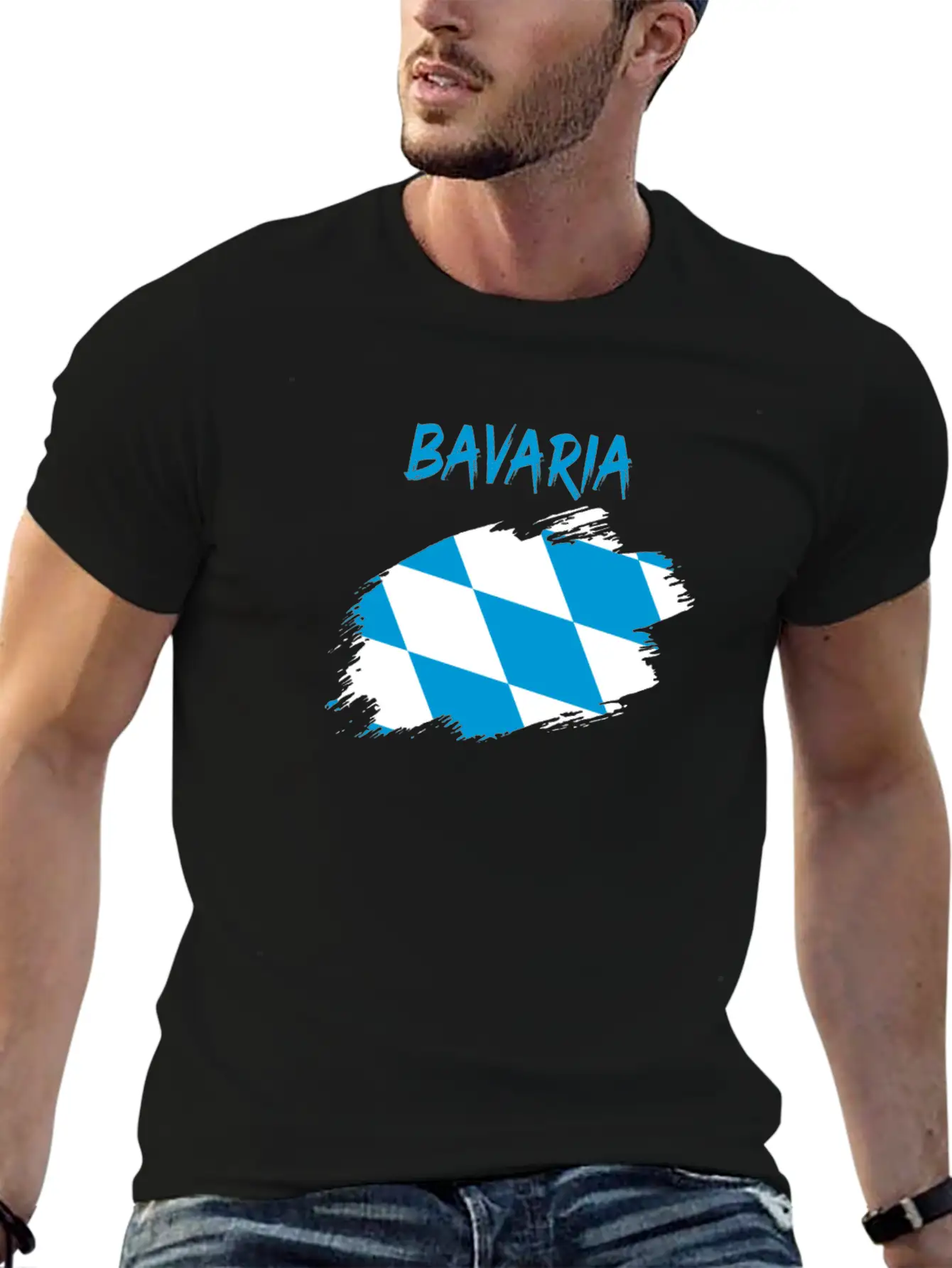 Bavaria Bavarian Flag Banner Rhombus Stylish Everyday T-Shirt – Unisex Basic Cotton Tee