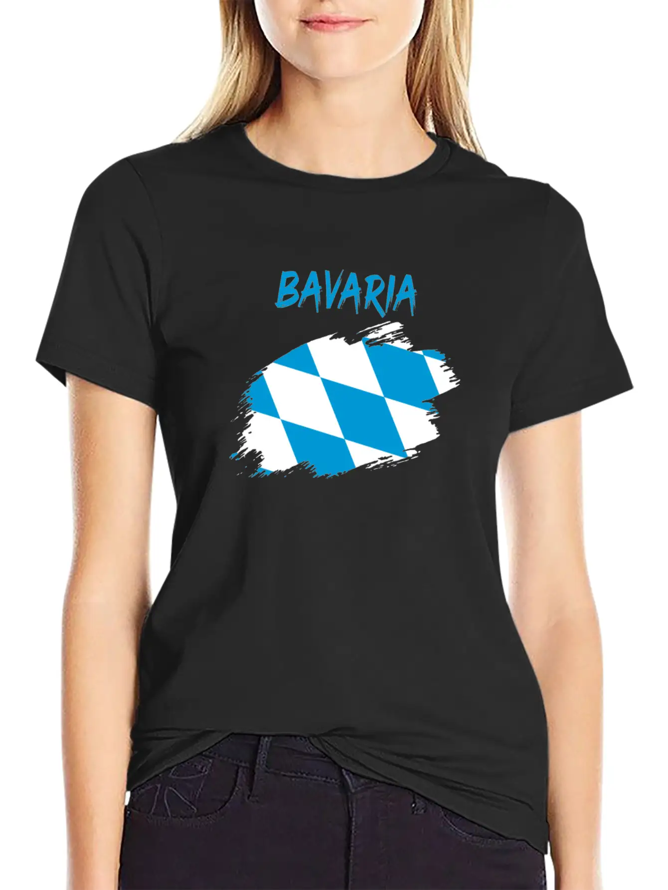 Bavaria Bavarian Flag Banner Rhombus Stylish Everyday T-Shirt – Unisex Basic Cotton Tee