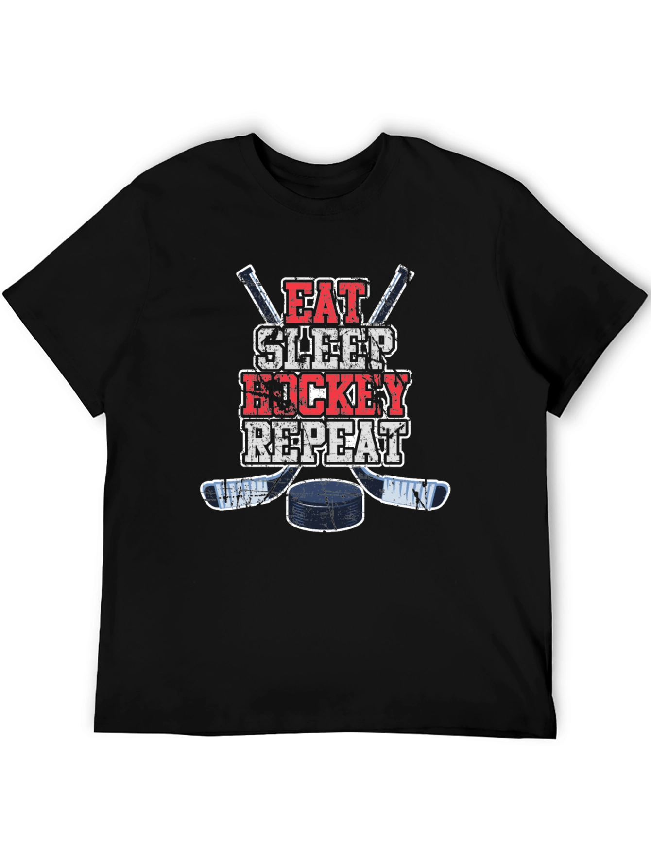 Eat Sleep Hockey Repeat Graphic T-Shirt