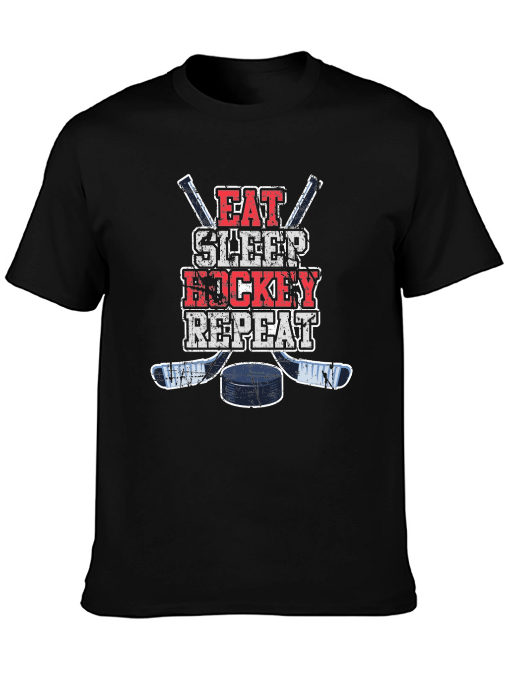 Eat Sleep Hockey Repeat Graphic T-Shirt