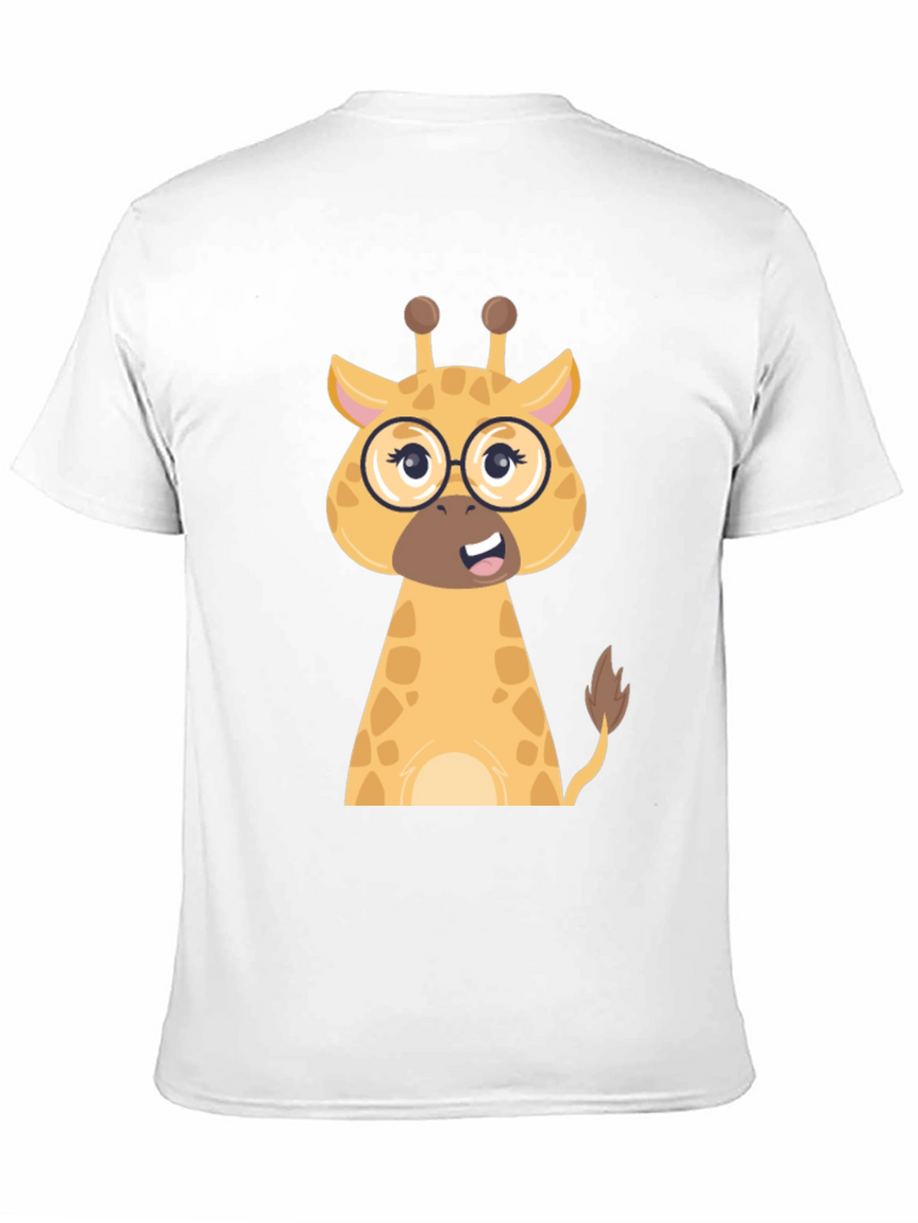 Giraffe with Glasses Graphic Tee - Black