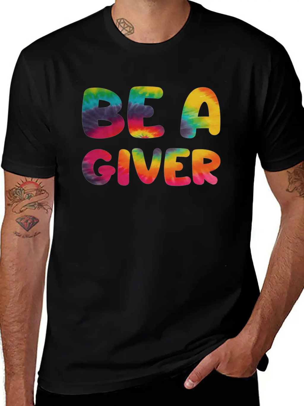 Be A Giver Hippie Tie Dye Relaxed Everyday Tee – Lightweight And Durable Cotton