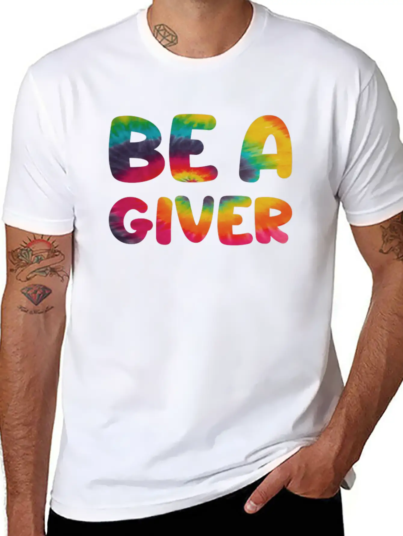 Be A Giver Hippie Tie Dye Relaxed Everyday Tee – Lightweight And Durable Cotton