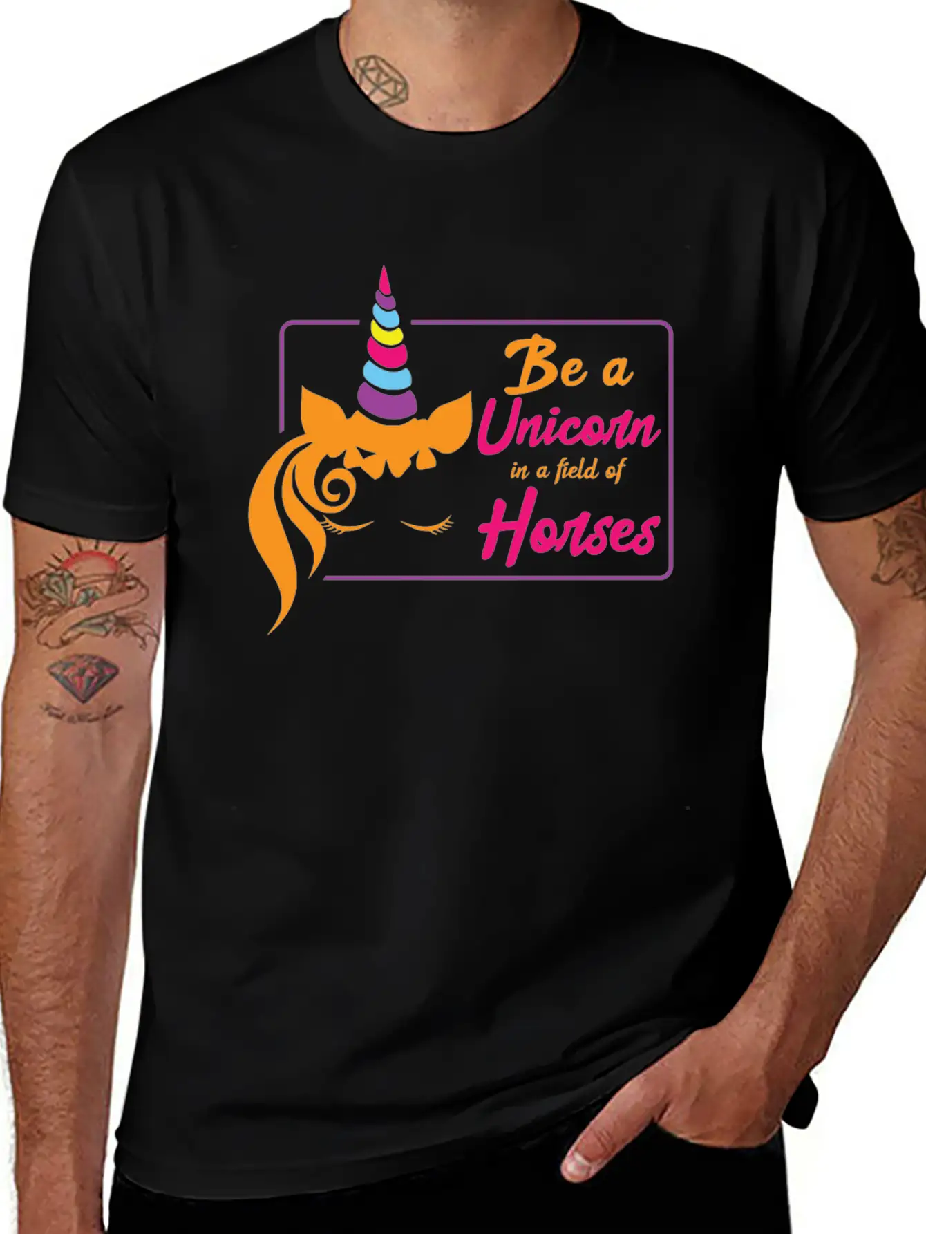 Be A Unicorn In A Field Of Horses Unisex Casual T-Shirt – Clean Design For Daily Comfort
