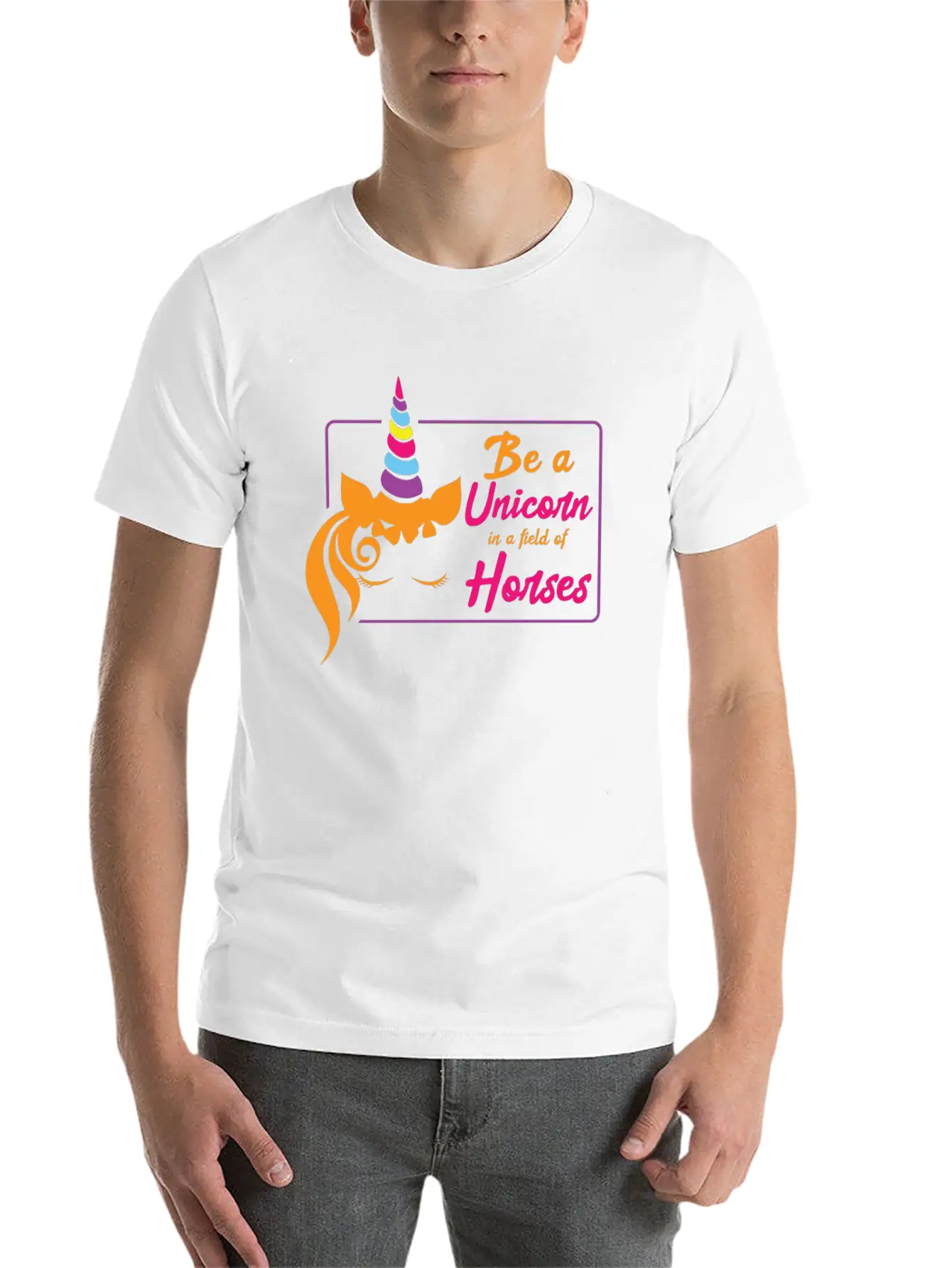 Be A Unicorn In A Field Of Horses Unisex Casual T-Shirt – Clean Design For Daily Comfort
