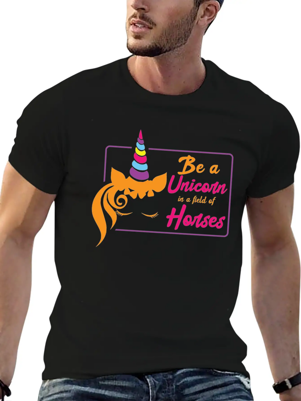Be A Unicorn In A Field Of Horses Unisex Casual T-Shirt – Clean Design For Daily Comfort