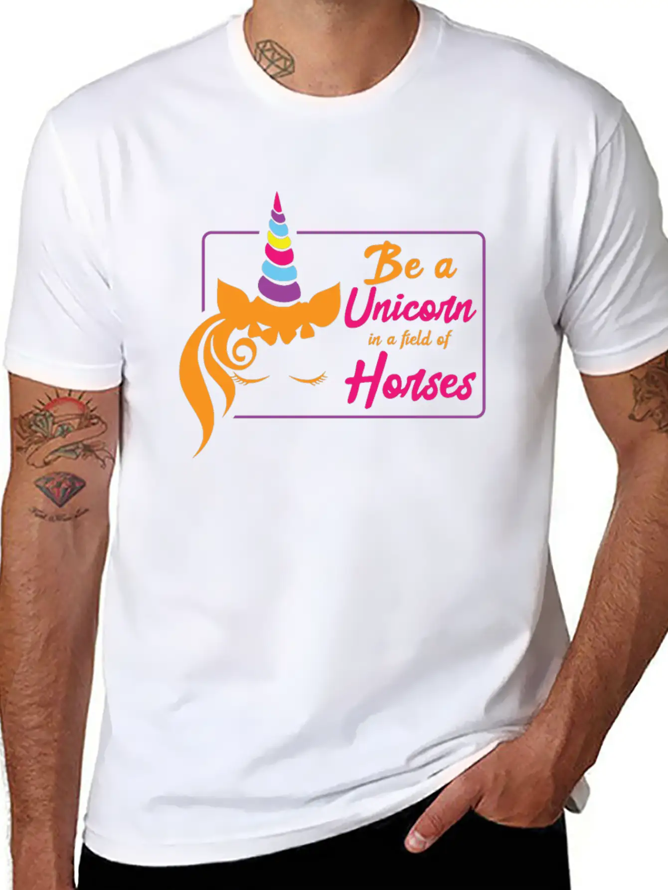 Be A Unicorn In A Field Of Horses Unisex Casual T-Shirt – Clean Design For Daily Comfort