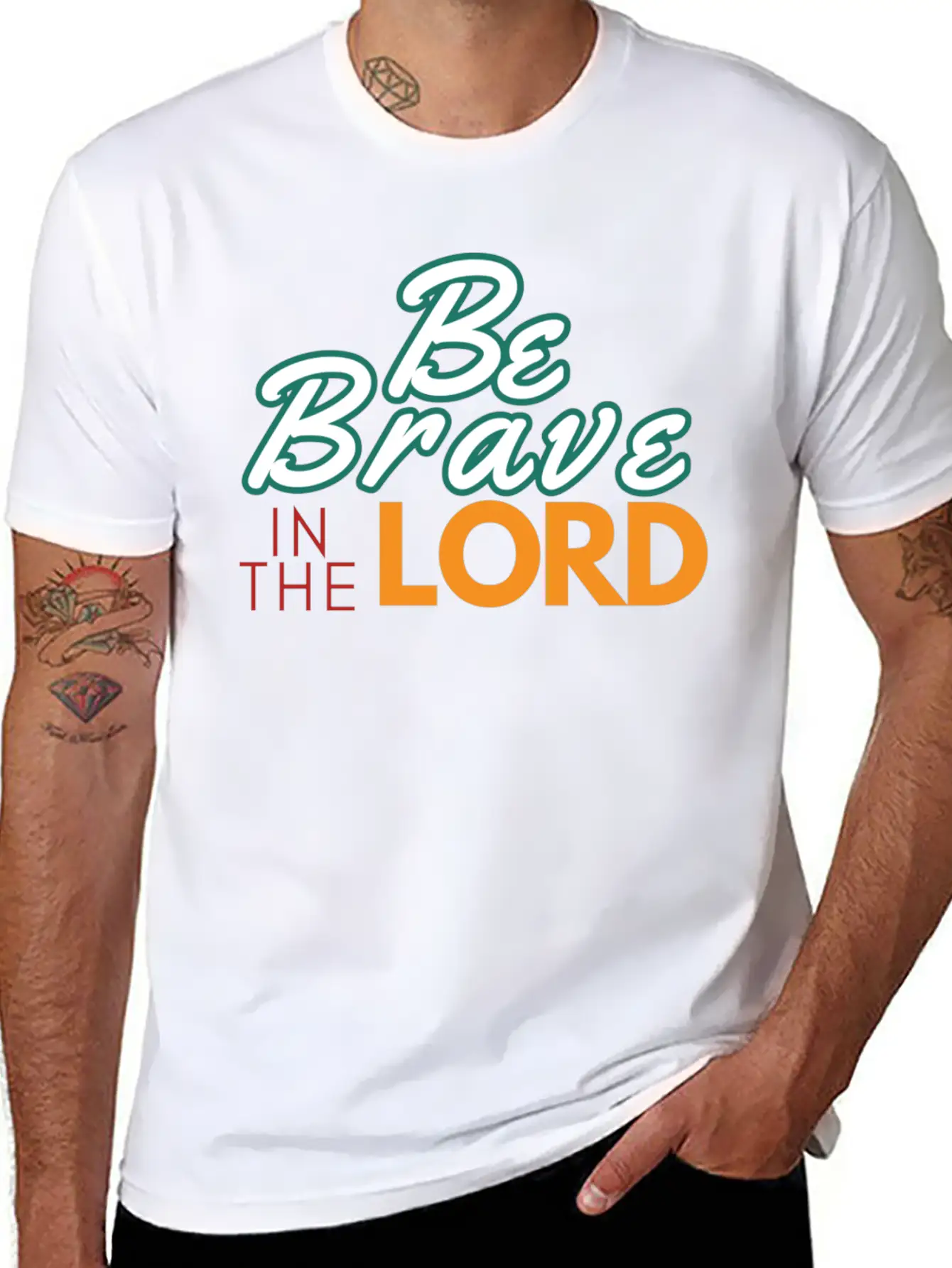 Be Brave In The Lord Breathable Soft Cotton T-Shirt – Timeless Casual Look