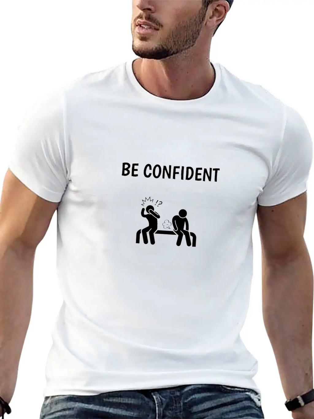 BE CONFIDENT WHITE Breathable Soft Cotton T-Shirt – Timeless Casual Look