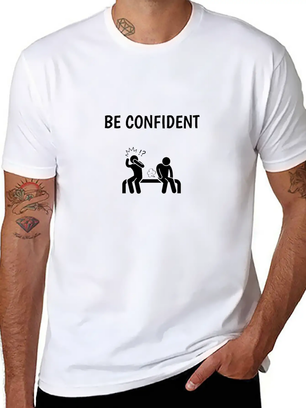 BE CONFIDENT WHITE Breathable Soft Cotton T-Shirt – Timeless Casual Look
