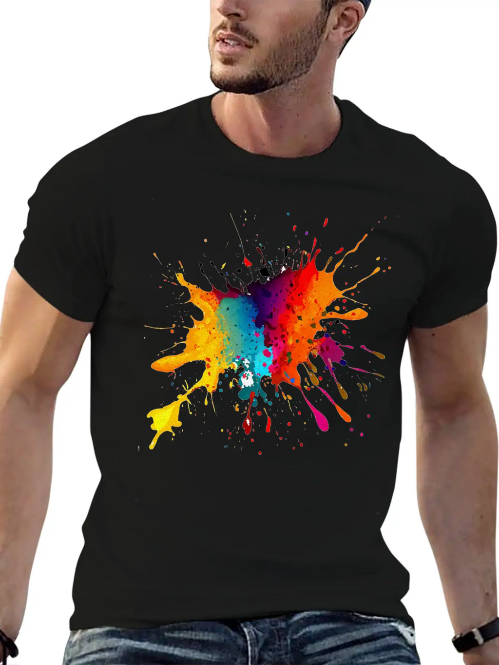 BE DIFFERENT! PAINT SPLASH ABSTRACT SPLATTER FUNKY Timeless Short Sleeve Tee – Comfy And Minimalist Design