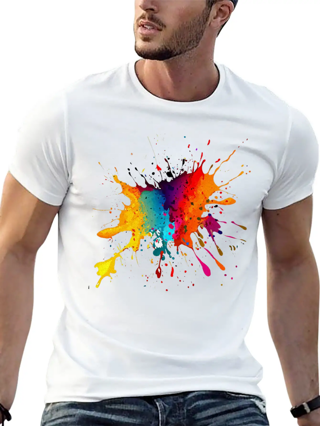 BE DIFFERENT! PAINT SPLASH ABSTRACT SPLATTER FUNKY Timeless Short Sleeve Tee – Comfy And Minimalist Design