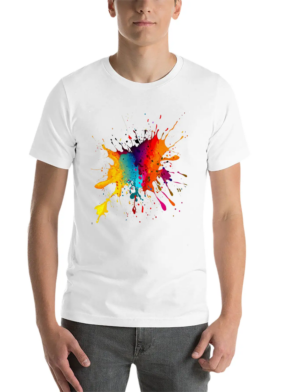 BE DIFFERENT! PAINT SPLASH ABSTRACT SPLATTER FUNKY Timeless Short Sleeve Tee – Comfy And Minimalist Design