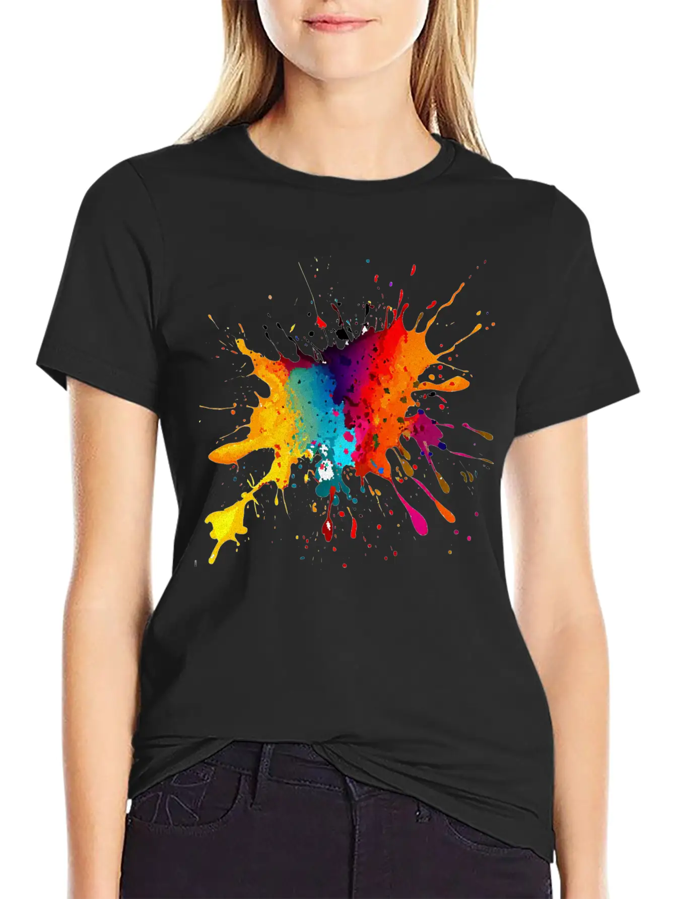 BE DIFFERENT! PAINT SPLASH ABSTRACT SPLATTER FUNKY Timeless Short Sleeve Tee – Comfy And Minimalist Design