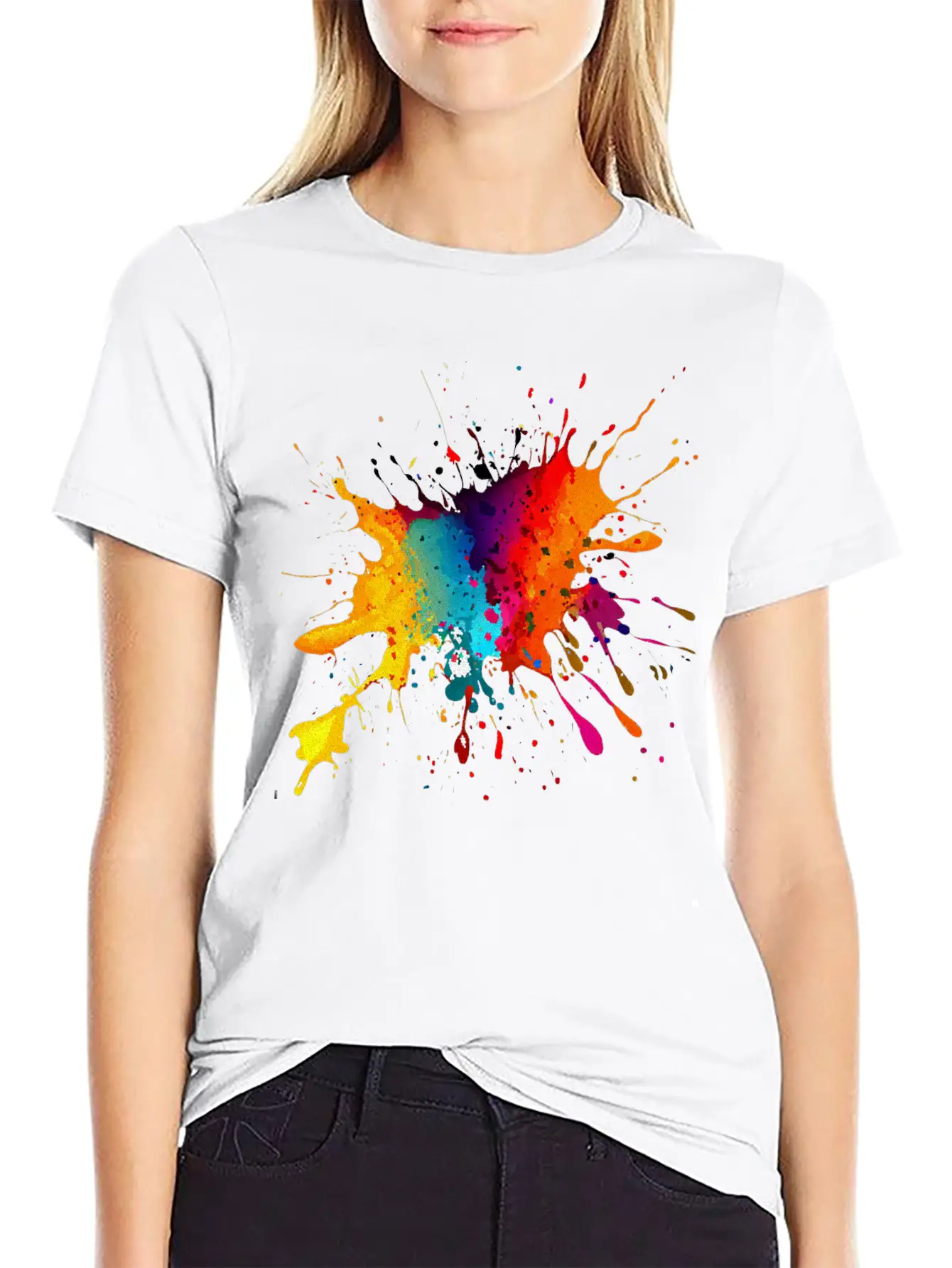BE DIFFERENT! PAINT SPLASH ABSTRACT SPLATTER FUNKY Timeless Short Sleeve Tee – Comfy And Minimalist Design