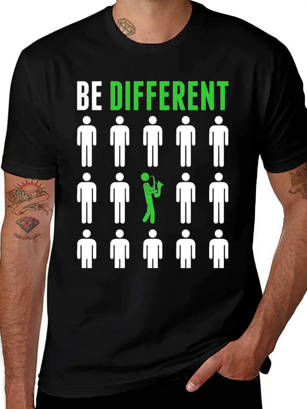 Be Different Saxophone Player Musician Tshirt Breathable Graphic T-Shirt – Perfect For Casual Days