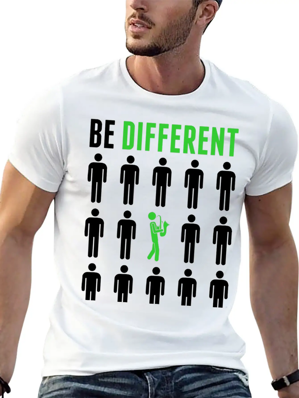 Be Different Saxophone Player Musician Tshirt Breathable Graphic T-Shirt – Perfect For Casual Days