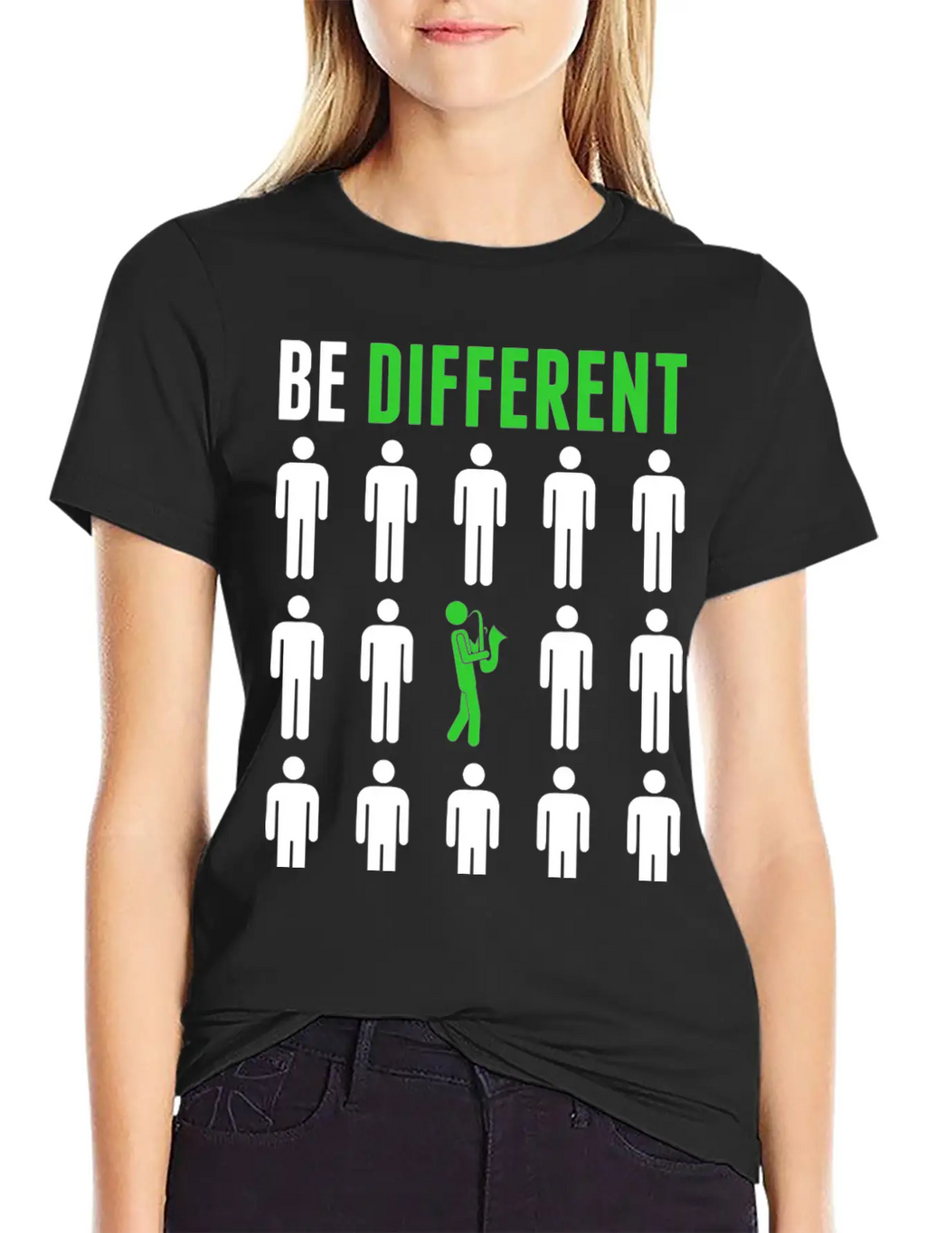 Be Different Saxophone Player Musician Tshirt Breathable Graphic T-Shirt – Perfect For Casual Days