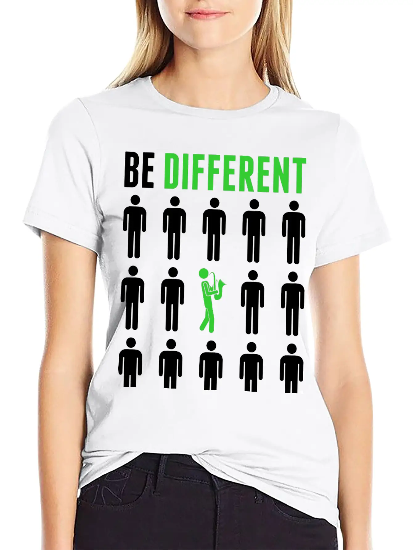 Be Different Saxophone Player Musician Tshirt Breathable Graphic T-Shirt – Perfect For Casual Days