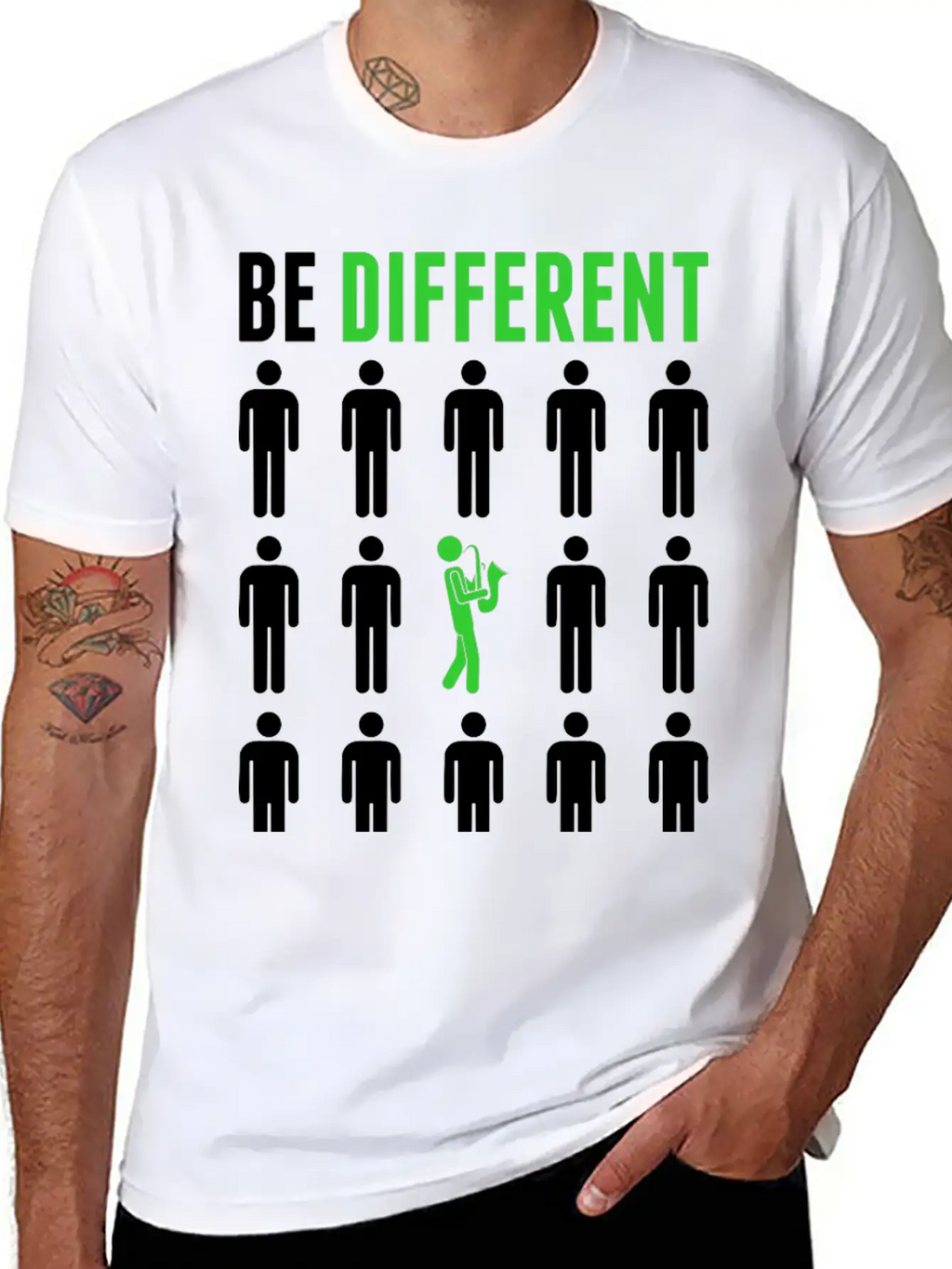 Be Different Saxophone Player Musician Tshirt Breathable Graphic T-Shirt – Perfect For Casual Days