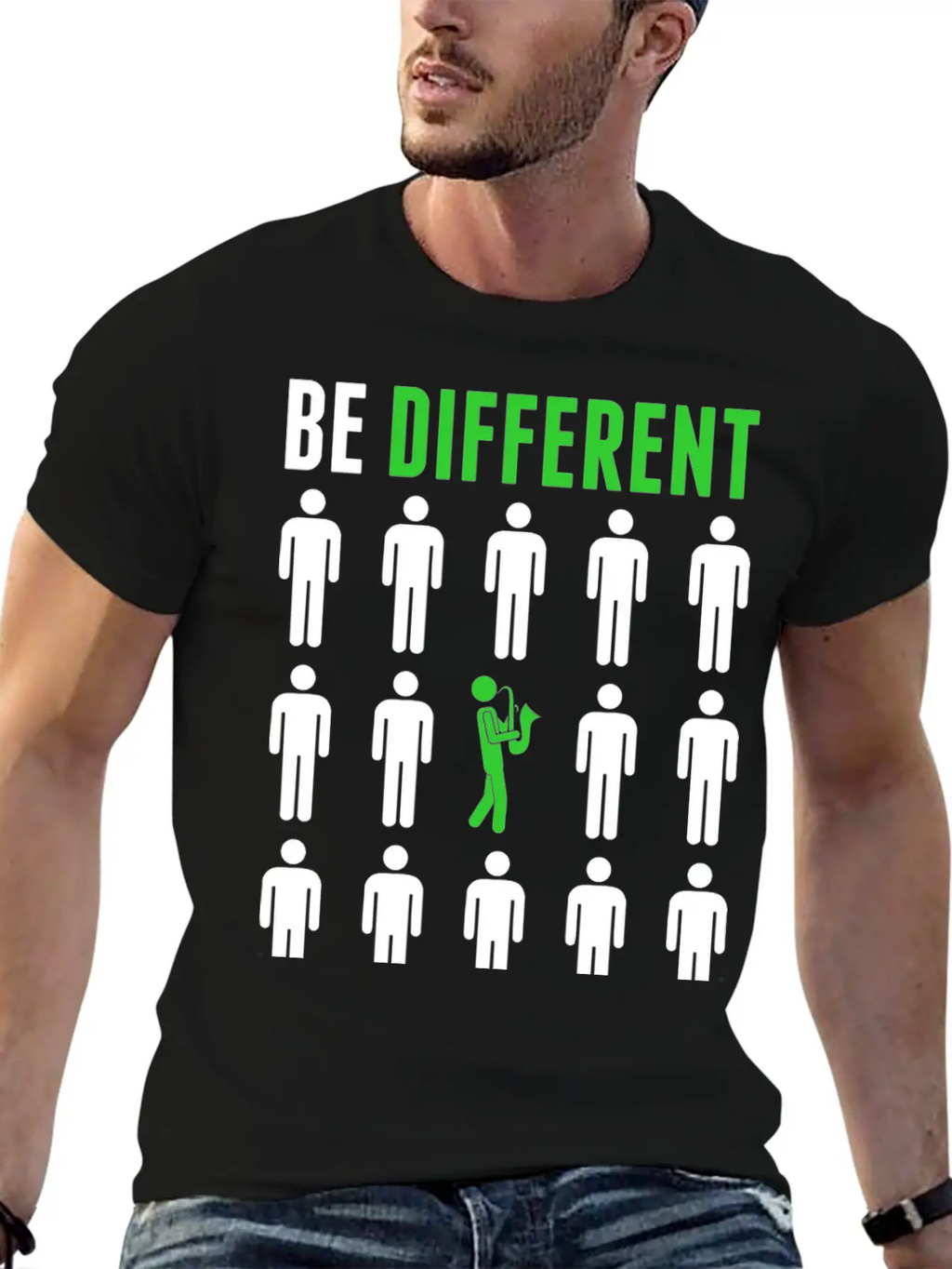 Be Different Saxophone Player Musician Tshirt Breathable Graphic T-Shirt – Perfect For Casual Days