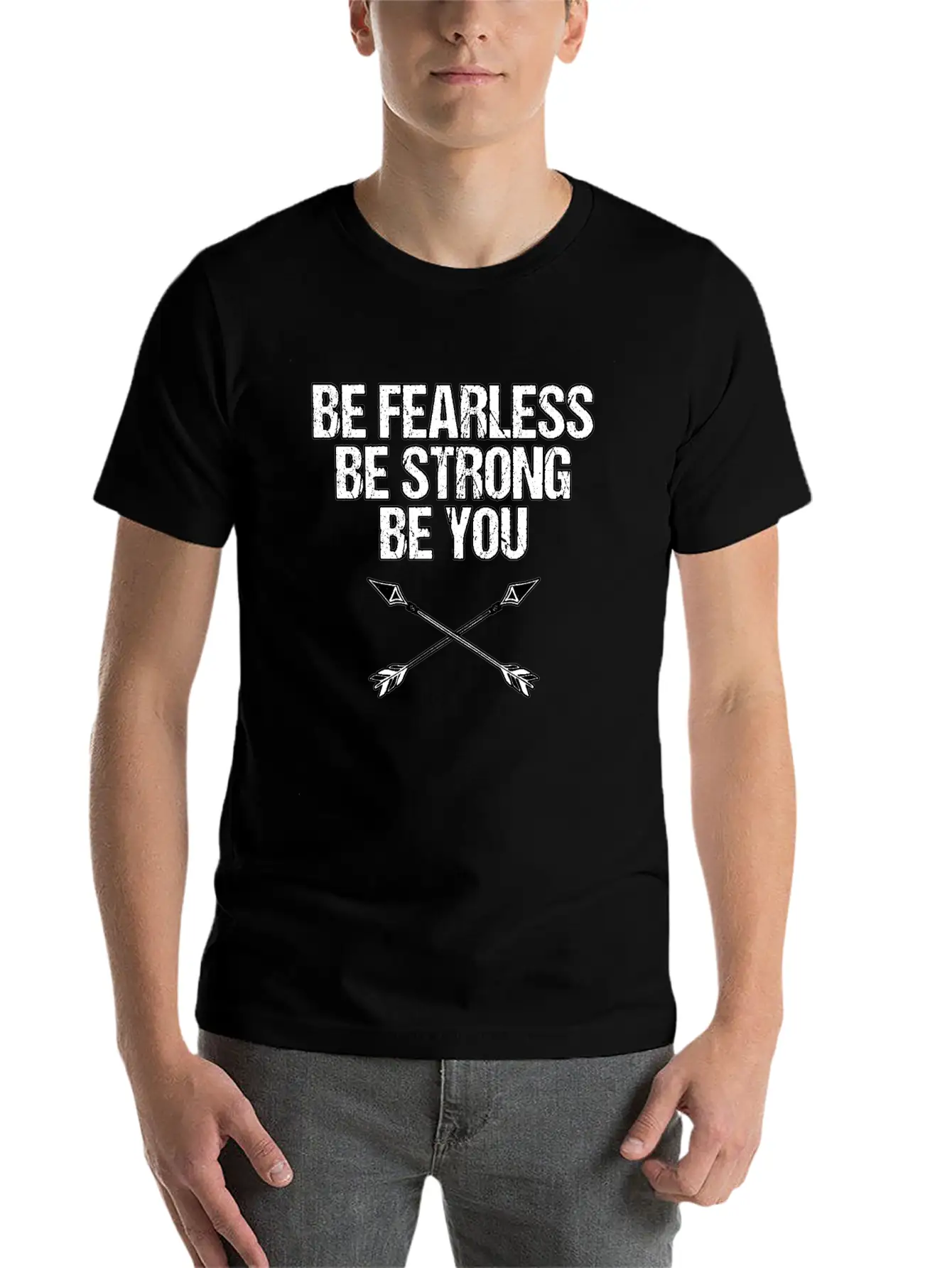 BE FEARLESS BE STRONG BE YOU Basic Graphic T-Shirt – Daily Comfort In Soft Cotton