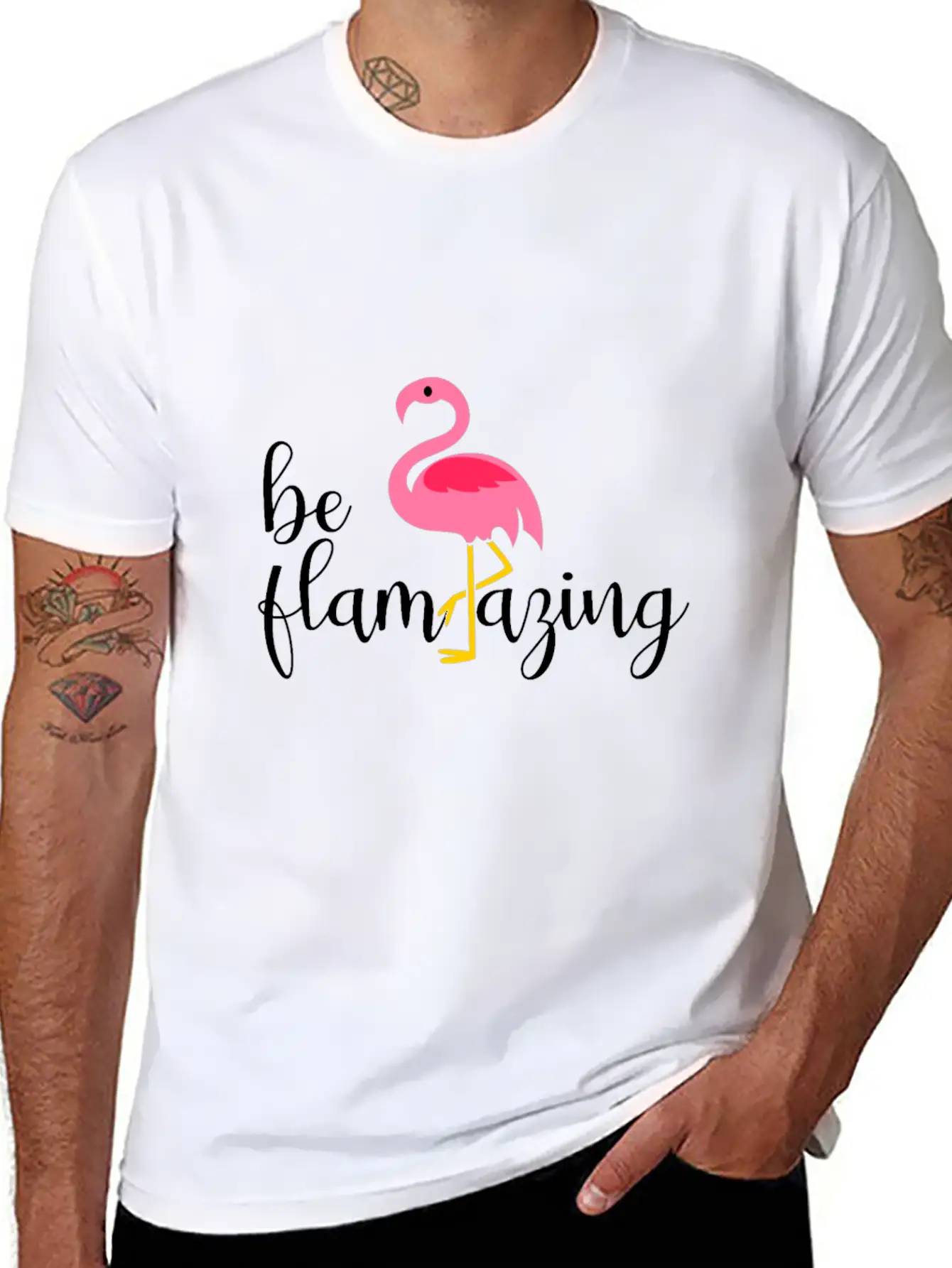 Be Flamazing Flamingo Breathable Soft Cotton T-Shirt – Timeless Casual Look