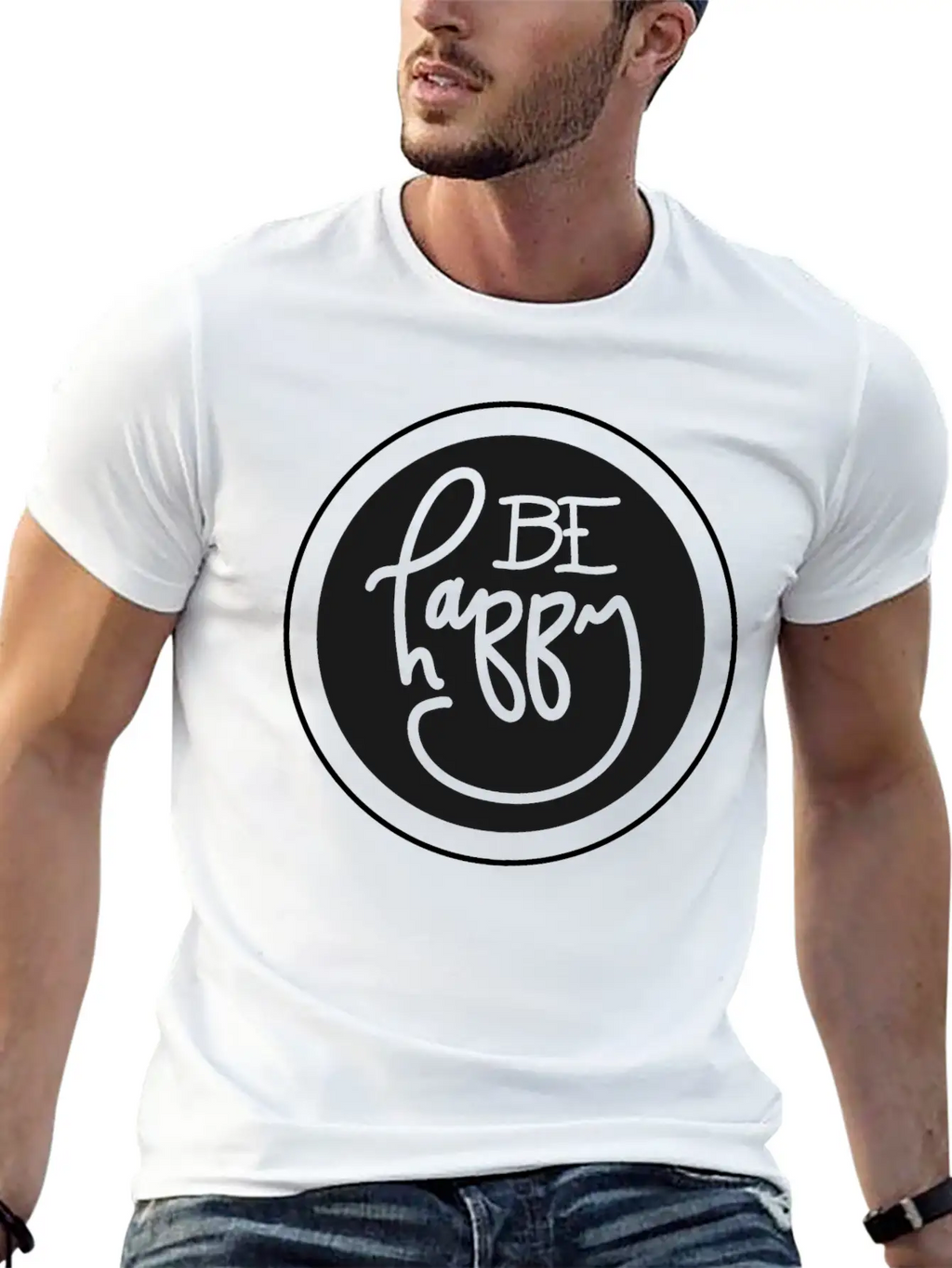 Be Happy Basic Graphic T-Shirt – Daily Comfort In Soft Cotton