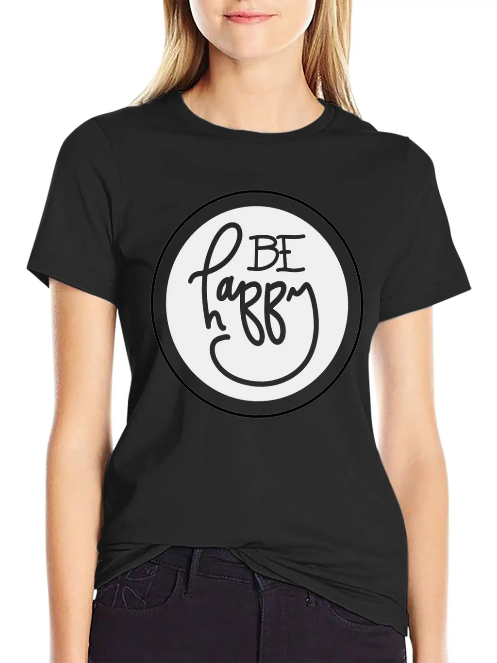 Be Happy Basic Graphic T-Shirt – Daily Comfort In Soft Cotton
