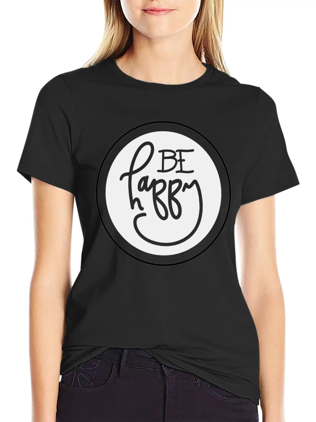 Be Happy Basic Graphic T-Shirt – Daily Comfort In Soft Cotton