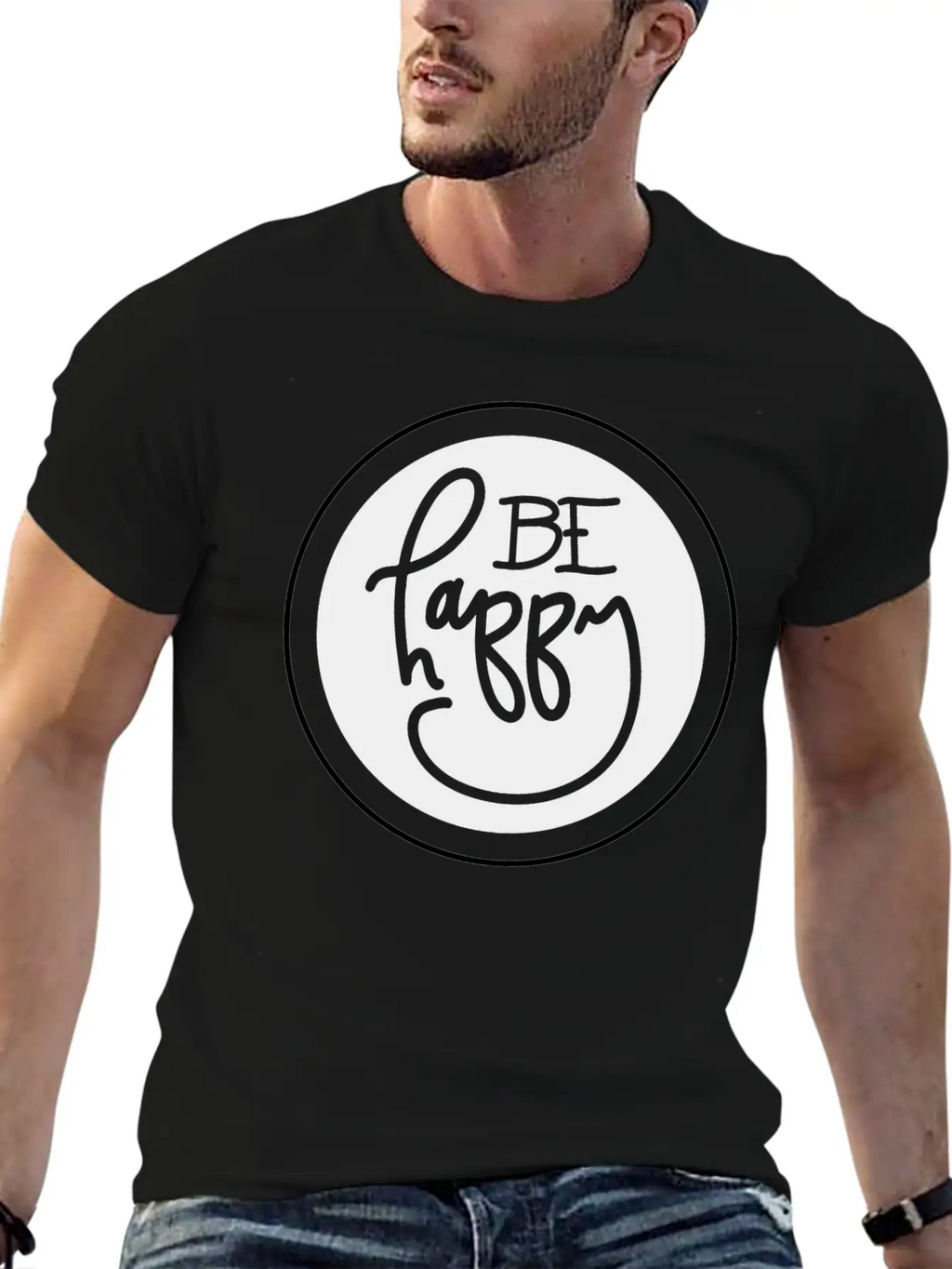 Be Happy Basic Graphic T-Shirt – Daily Comfort In Soft Cotton