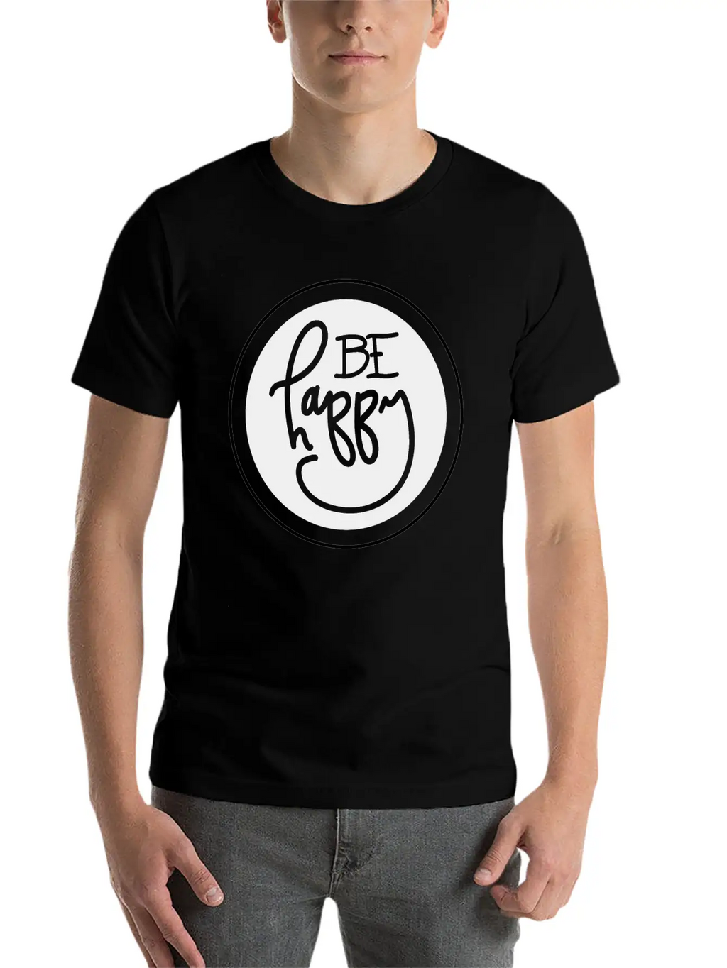 Be Happy Basic Graphic T-Shirt – Daily Comfort In Soft Cotton