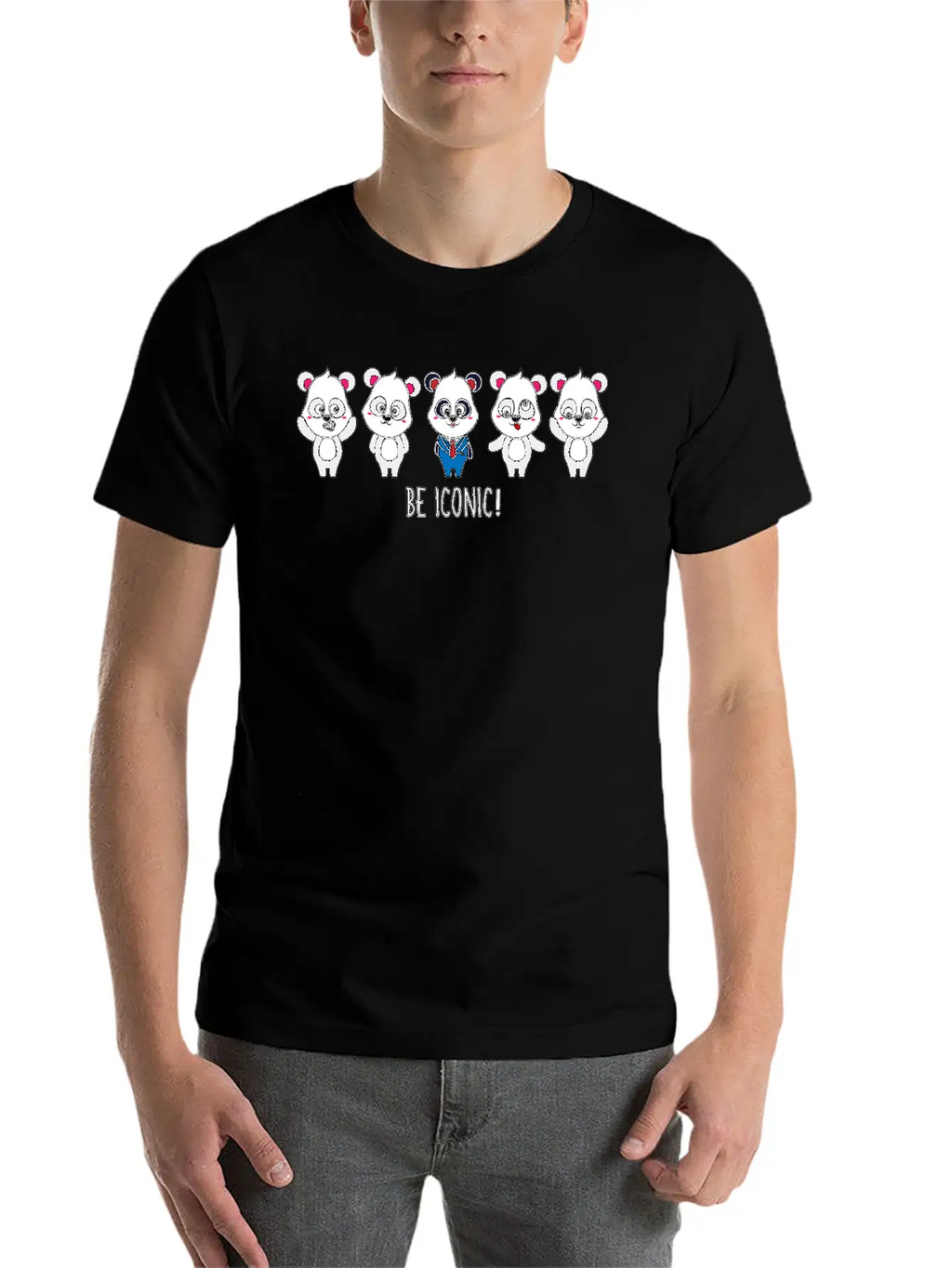 Be Iconic I Am Extraordinary Special One Panda Basic Graphic T-Shirt – Daily Comfort In Soft Cotton