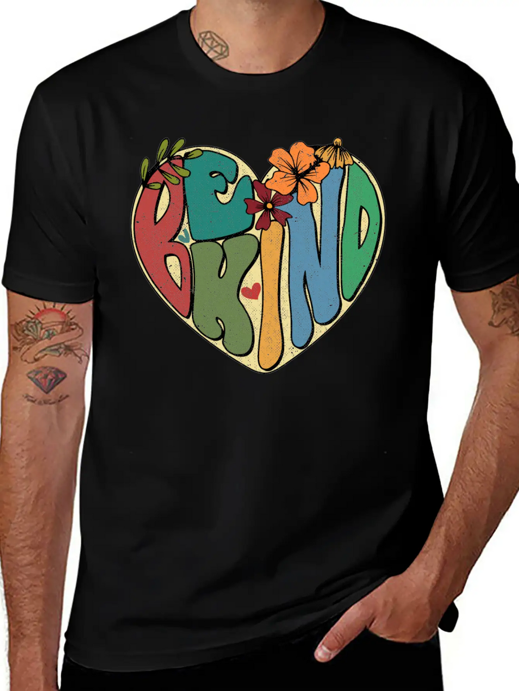 Be Kind Hippie Inspirational Kindness Autism Breathable Graphic T-Shirt – Perfect For Casual Days