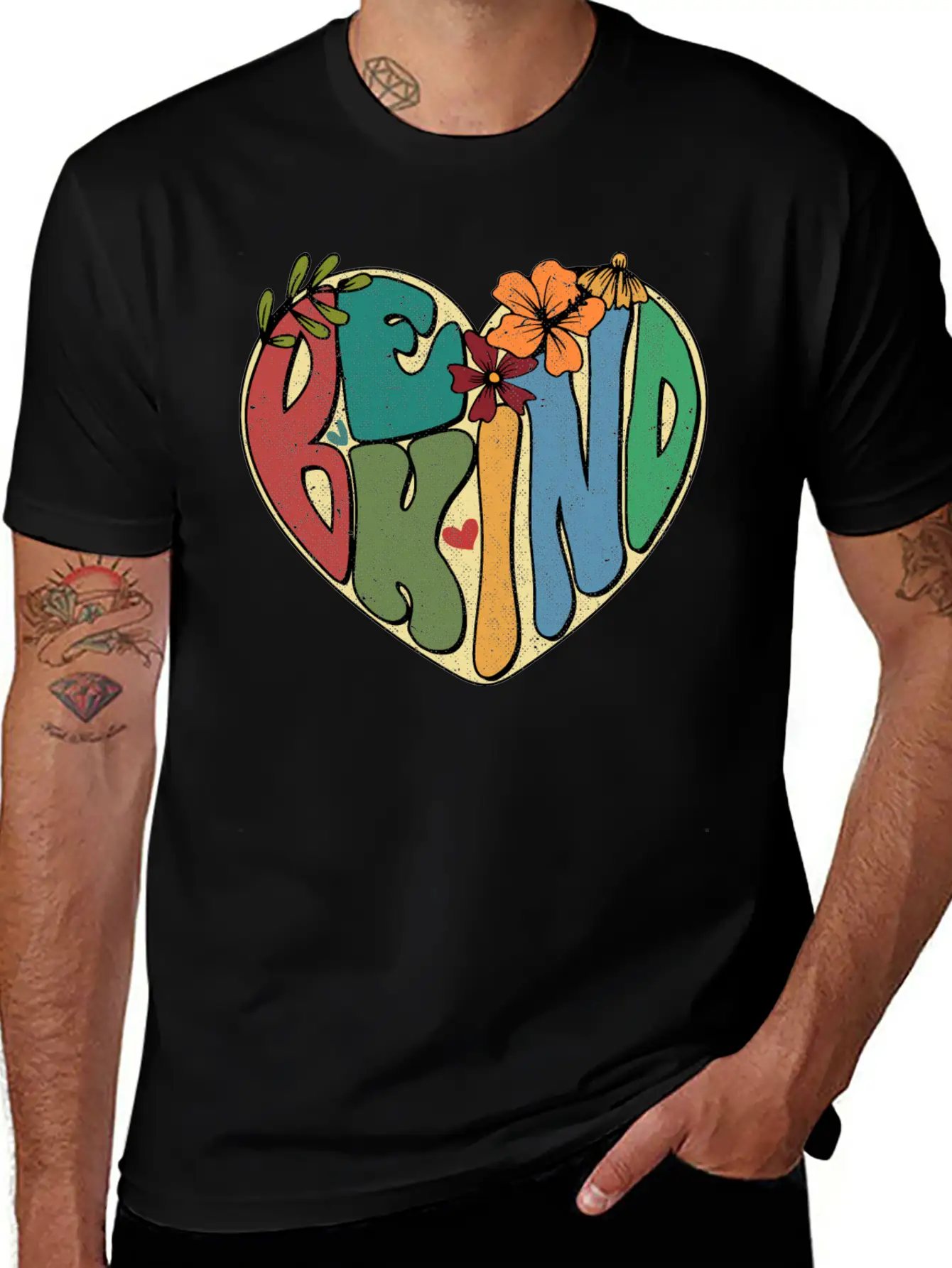 Be Kind Hippie Inspirational Kindness Autism Breathable Graphic T-Shirt – Perfect For Casual Days