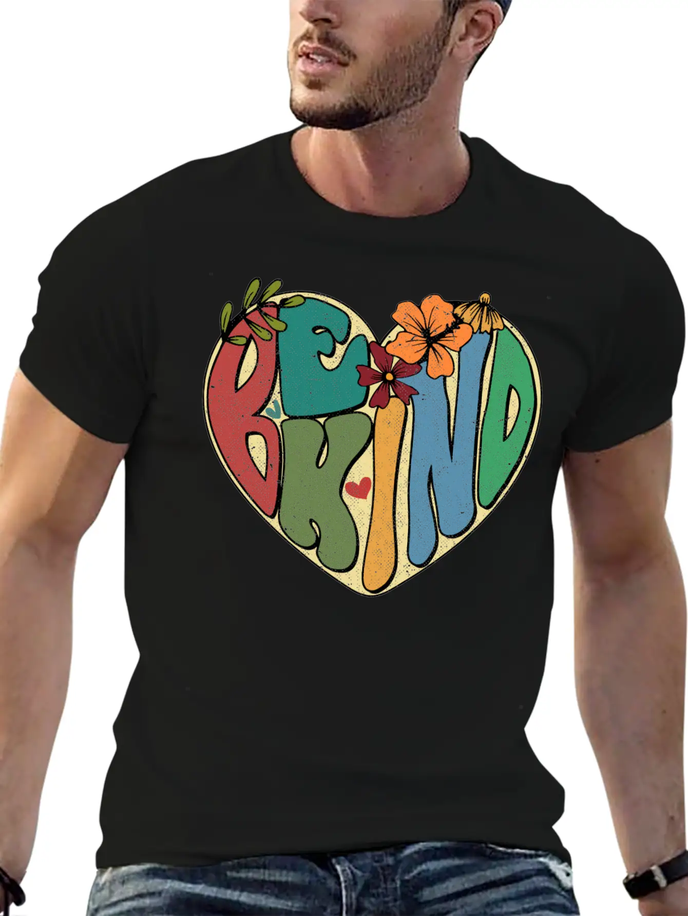 Be Kind Hippie Inspirational Kindness Autism Breathable Graphic T-Shirt – Perfect For Casual Days